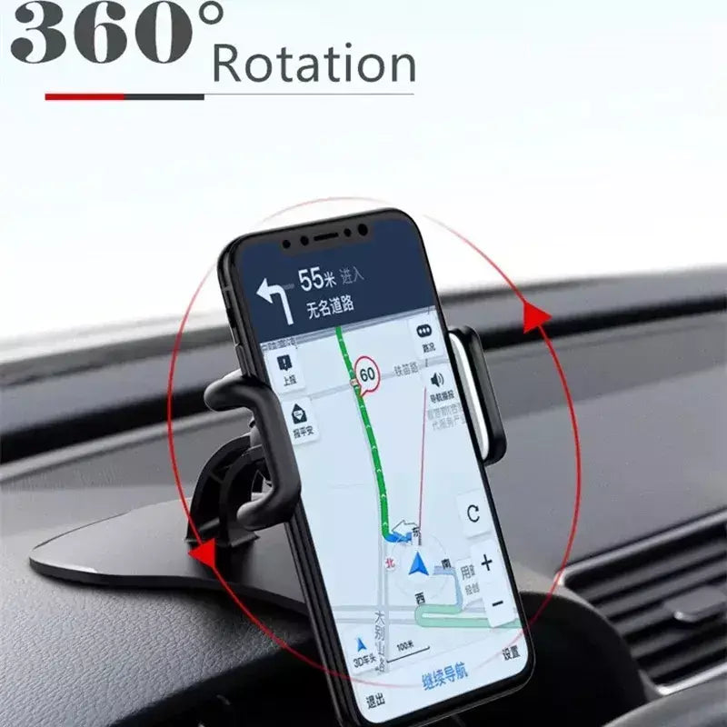 Suporte giratório 360 para celular automotivo, suporte universal para painel de carro, suporte para aderência automática, suporte fixo para celular