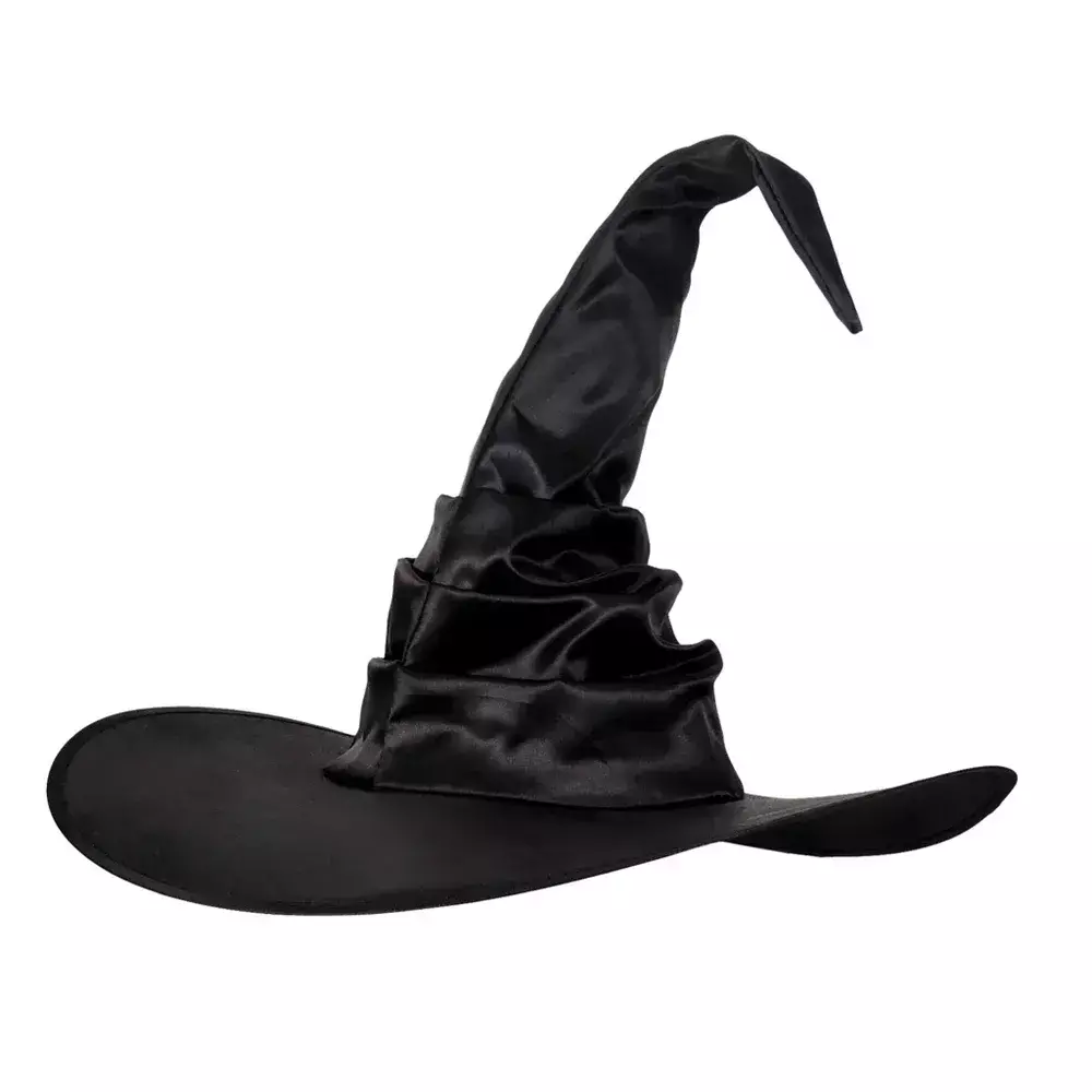 Halloween dobras bruxa feiticeiro chapéu preto festa cosplay traje chapelaria diabo boné adereços traje feminino acessório para festa cosplay