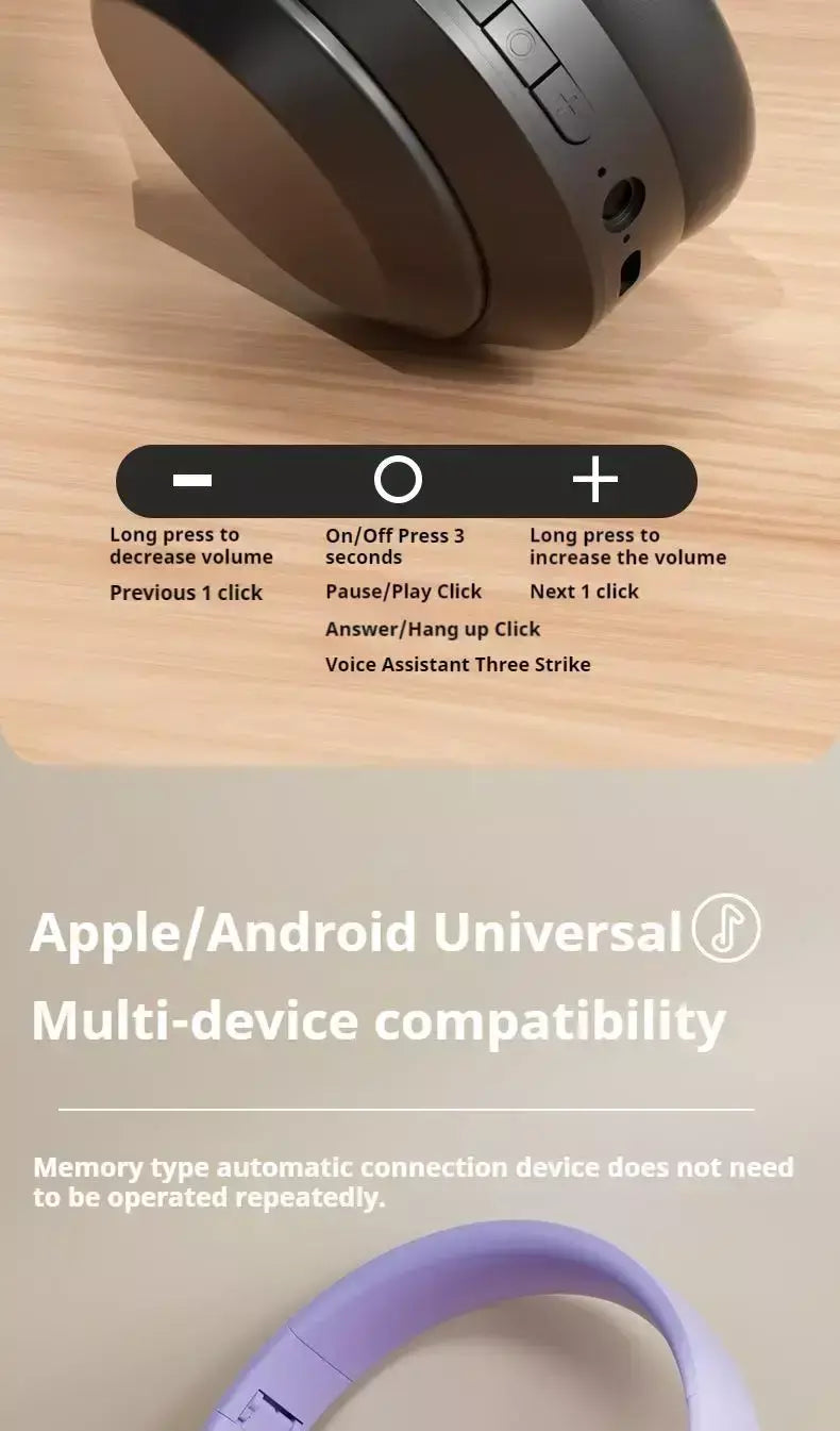 # Sem fio bluetooth 5.3 fones de ouvido sobre a orelha alta fidelidade estéreo verdadeiro esporte gamer fone tf/aux leitor música com hd microfone presentes