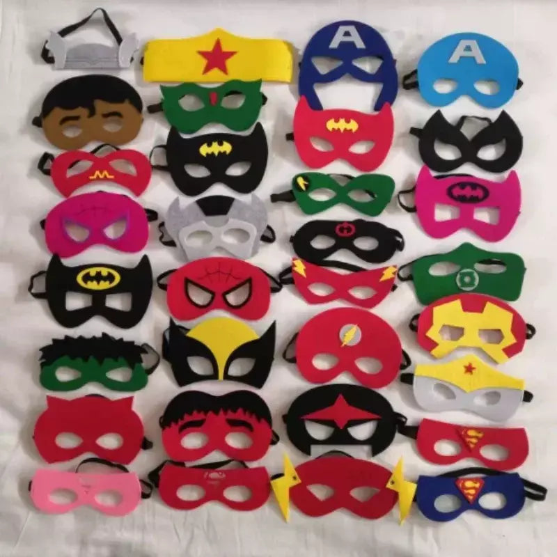32/28/10 pçs/lote máscara de super-herói cosplay natal dia das bruxas crianças adulto carnaval festa adereços aniversário das crianças feltro masquerade