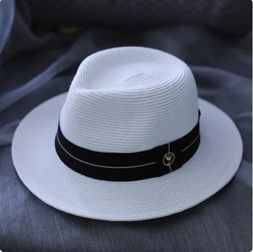 Chapéu de Palha Aba Larga para Mulheres e Homens, Boné de Sol de Praia, Proteção UV, Fedora Natural, Panamá, Macio, Designer, Presente de Aniversário, Verão, Novo