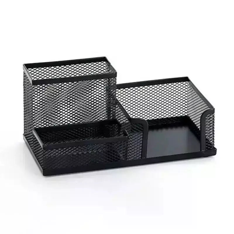 Suporte De Caneta De Metal Criativo, Organizador De Papelaria De Mesa, Suporte De Lápis, Rack De Armazenamento De Arquivo, Caixa De 3 Grelha, Acessórios De Escritório