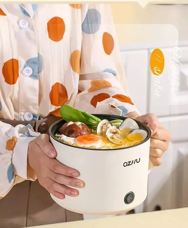 Panela elétrica de arroz multifuncional, 1,8l, pan de aquecimento, macarrão, ovos, sopa, vaporizador, antiaderente, eletrodoméstico