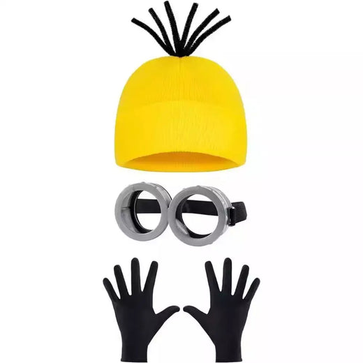 Disfraz miniso cosplay traje disfarce adulto cintas óculos amarelo gorro saia luvas halloween carnaval traje acessórios