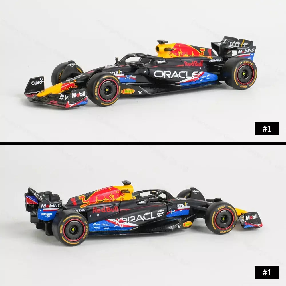 Bburago 1:43 Redbull 2023 RB19 Austin Miami Las Vegas GP # 1 # 11 F1 Racing Formula Car Simulação Estática Diecast Alloy Model Car