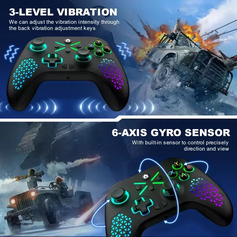 Controlador para xbox one s/x/série x/s/pc sem fio 2.4g gamepad 6 eixos vibração efeito hall vídeo game alça de controle remoto