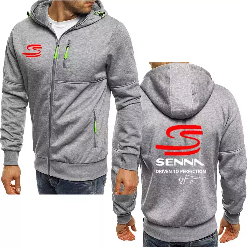 Ayrton Senna-Casaco com capuz de lã extragrande masculino, moletom de algodão luxuoso, marca quente