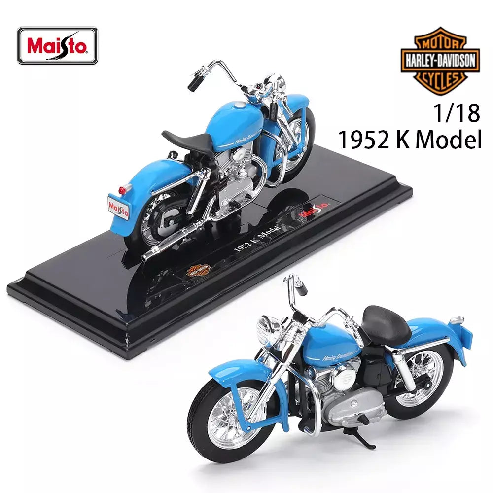 Maisto 1:18 Harley-Davidson Motocicleta 2022 Road King 2022 Fat Bob 114 Liga Modelo de Motocicleta Coleção de Carros de Brinquedo