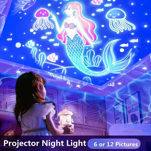 Luz noturna estrelada do projetor, céu giratório, lâmpada da lua, lâmpada da galáxia, decoração do quarto do repouso, luzes do Natal para miúdos, presente