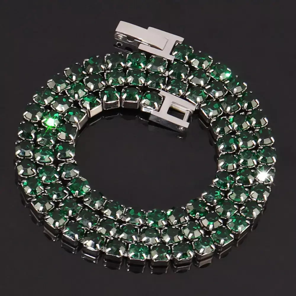 316l 4mm colar de aço inoxidável para mulheres hip hop tênis corrente colares cor cristal zircão gargantilha colar jóias