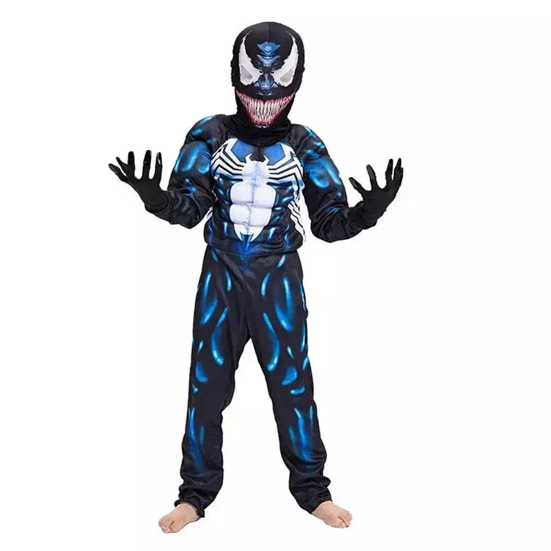 Fantasia de super-herói infantil, meninos e meninas, macacão muscular com máscara de halloween, dramatização, festa, cosplay, roupa para férias
