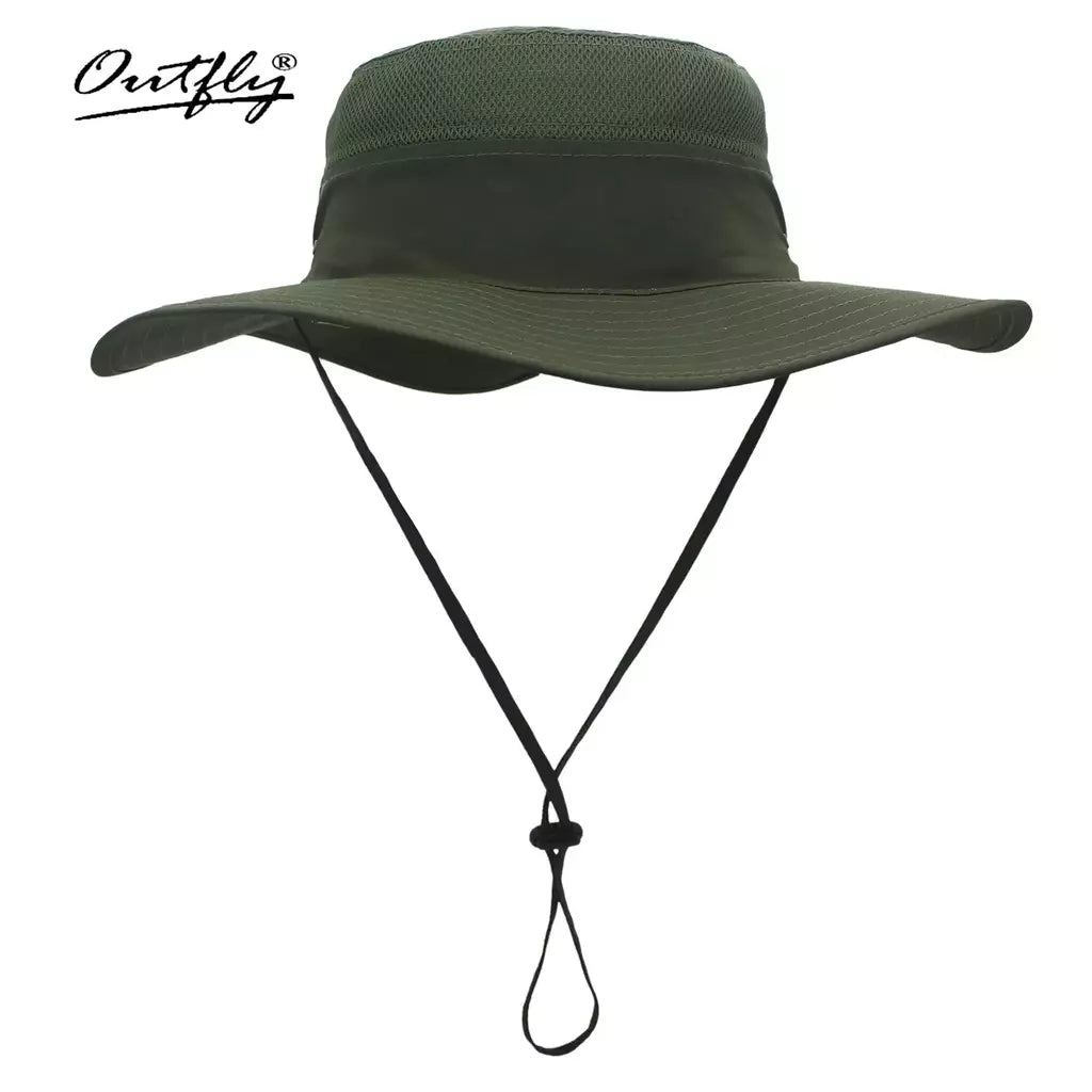 Chapéu de balde para homens e mulheres, protetor solar de pescador, Chapéu Panamá Sol, Rede Respirável de Pesca, Chapéu Grande de Secagem Rápida, Chapéu Caminhada