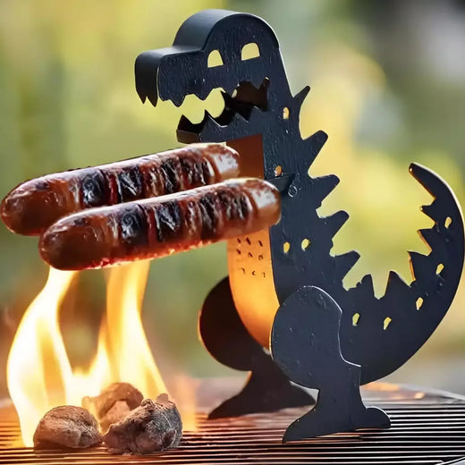 Engraçado dinossauro forma grill rolo de cachorro quente grelha de cachorro quente churrasqueira rack portátil acampamento ao ar livre grelhar panelas ferramentas