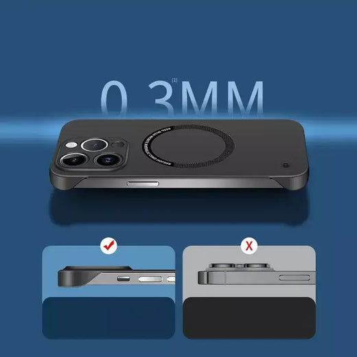 Capa de telefone ultrafina sem moldura fosca para iphone 16 15 14 13 12 11 pro max plus 5g para magsafe capa de carga magnética sem fio