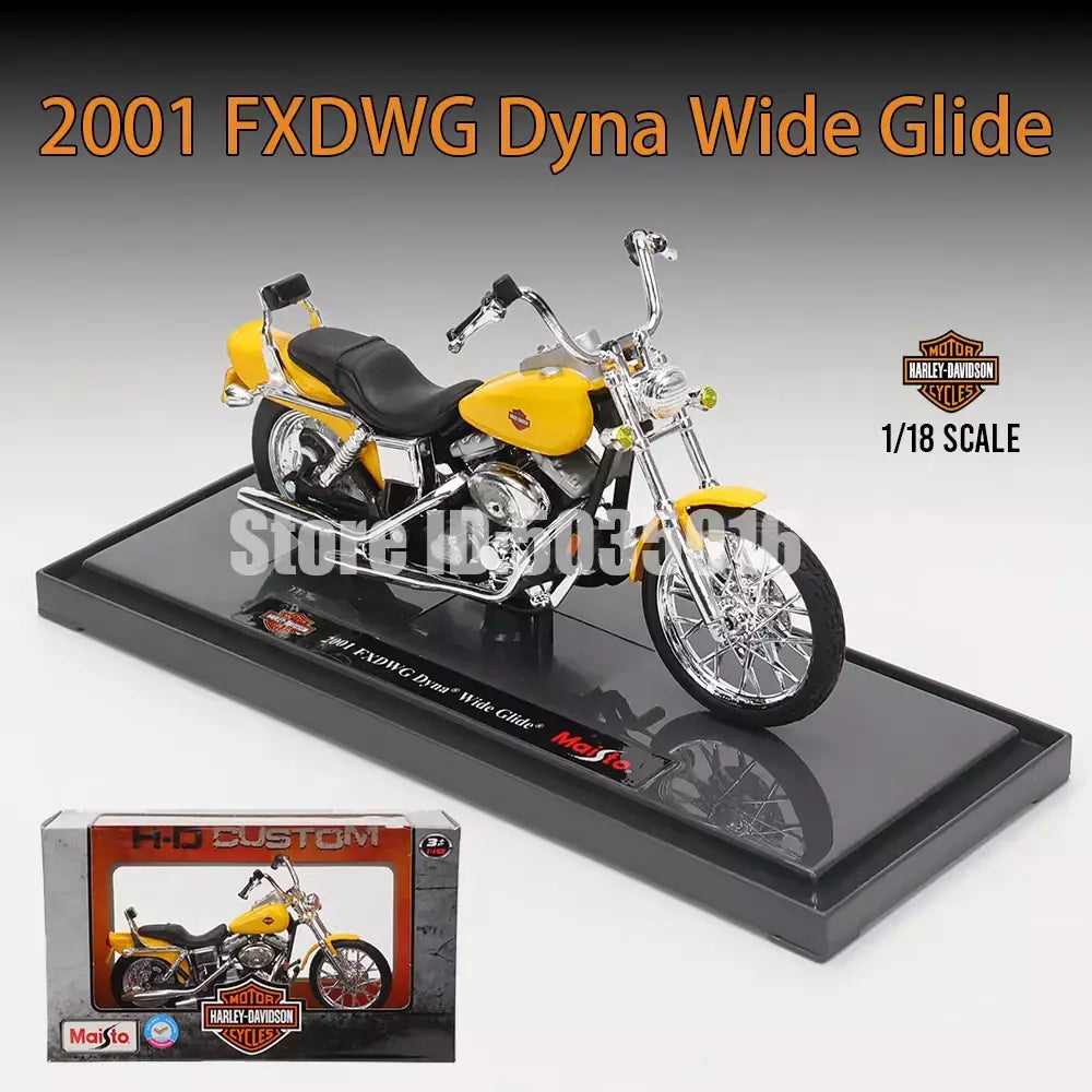 Maisto 1:18 Harley-Davidson Motocicleta 2022 Road King 2022 Fat Bob 114 Liga Modelo de Motocicleta Coleção de Carros de Brinquedo