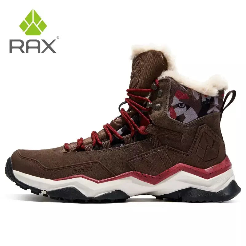 Rax à prova dwaterproof água caminhadas sapatos homens inverno ao ar livre tênis para homens botas de neve de pelúcia montanha botas de neve turismo ao ar livre sapato de corrida