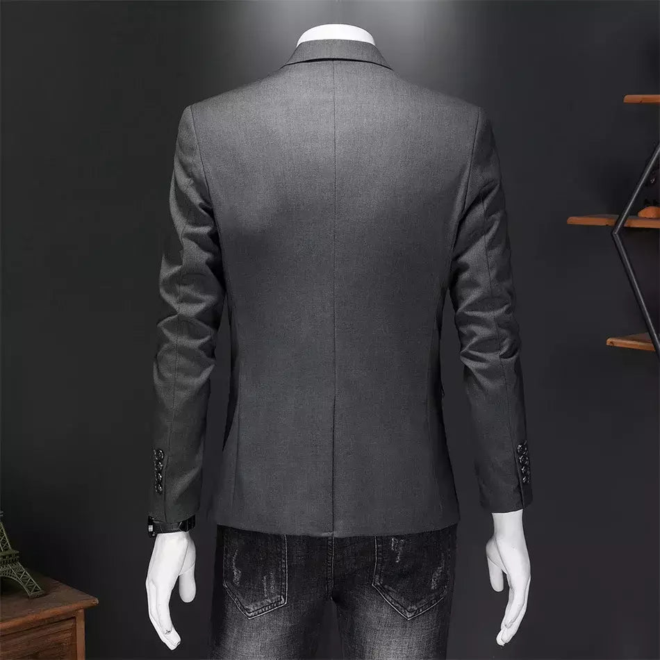 Blazer Casual de Negócios Masculino, Jaqueta Monocromática, Casacos Oversize, Smoking Masculino, Roupas de Marca, Roupas de Trabalho, Plus Size M-6XL