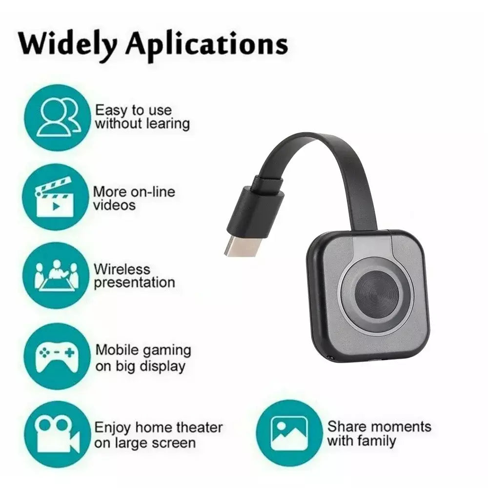 Projetor portátil para celular, wi-fi, sem fio, compatível com hdmi, espelhamento, adaptador de exibição de tela, transmissão de vídeo