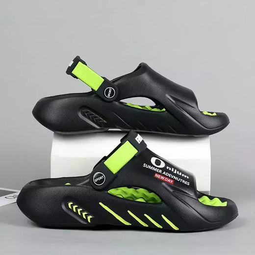 Sandel chinelos de couro genuíno masculino, sandálias casuais, sapatos de verão, slipers, tendência, 2021