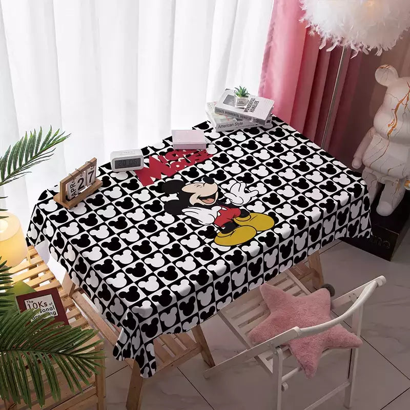 Toalha De Mesa Mickey Mouse Dos Desenhos Animados Da Disney Para Crianças, Mesa De Jantar Americana, Toalha De Mesa De Café Retro, Toalha De Mesa Quadrada