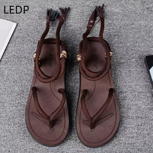 Corda explosiva casal legal sapatos na moda verão casal sandálias moda all-match 2023 melhor-venda designer réplica sapatos masculinos