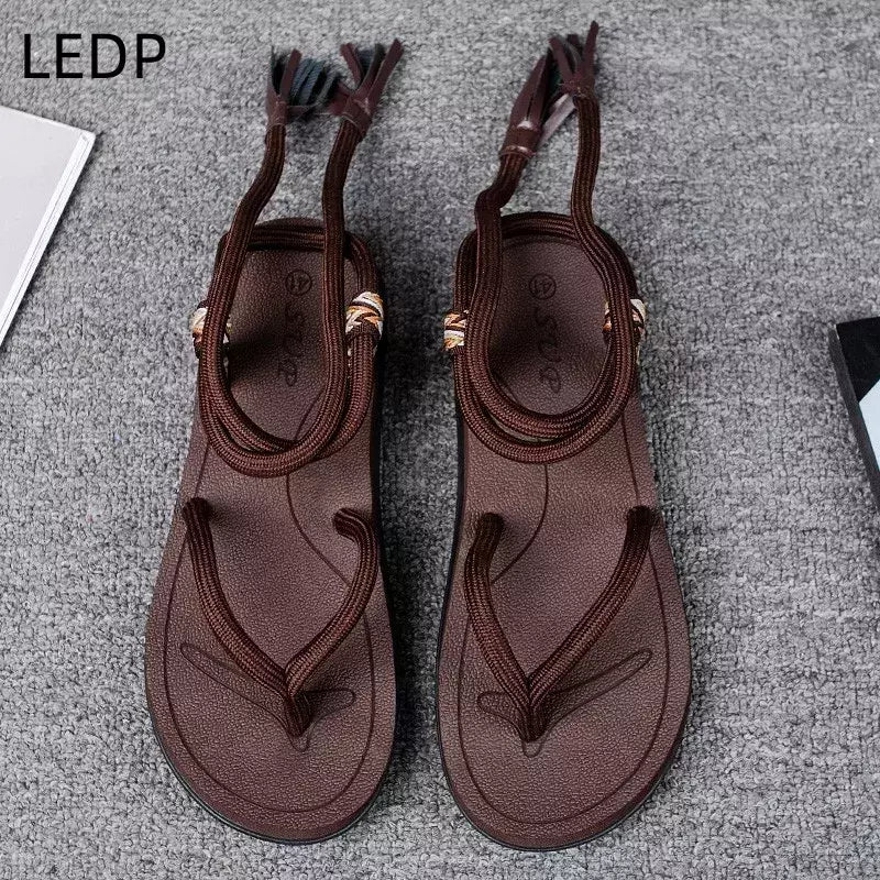 Corda explosiva casal legal sapatos na moda verão casal sandálias moda all-match 2023 melhor-venda designer réplica sapatos masculinos