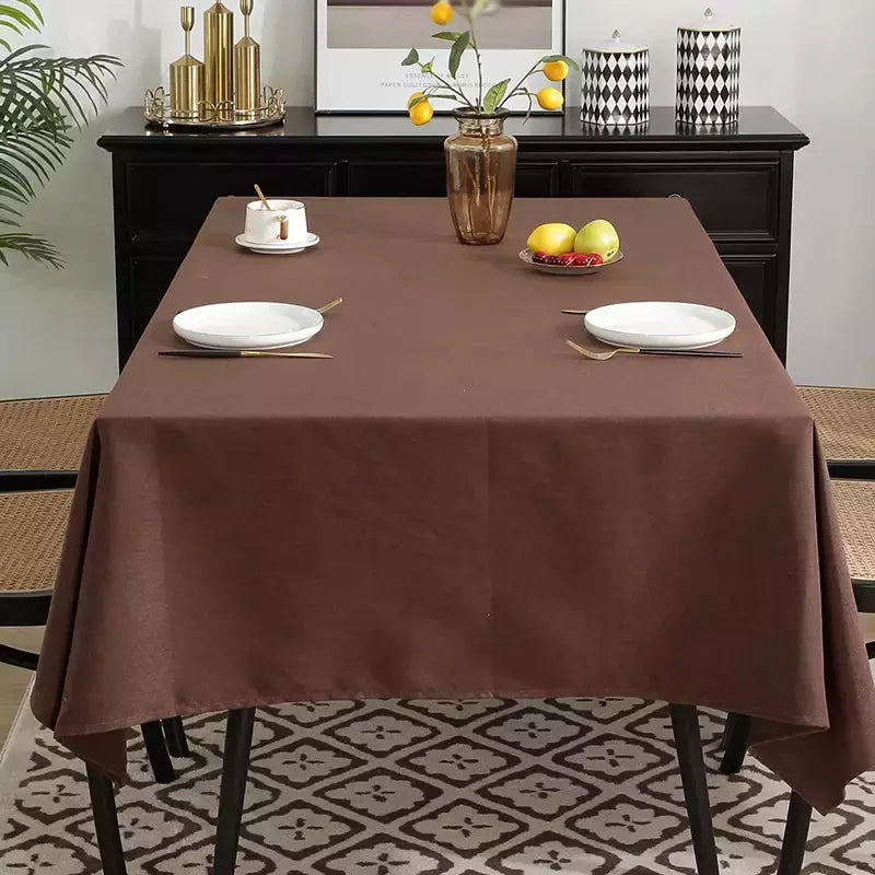 Tela resistente, moderna e simples e engrossada do linho do algodão do óleo impermeável da toalha de mesa de chá, cor sólida