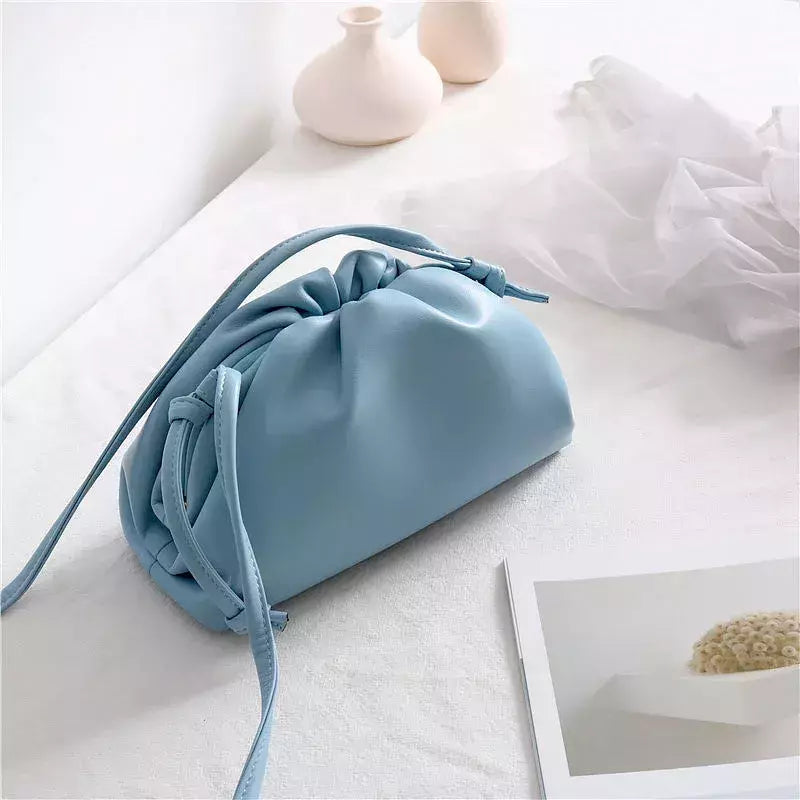 Saco de Nuvem de Couro Genuíno para Mulheres, Couro Macio, Ombro Crossbody Bags, Alta Qualidade, Embreagens Femininas Noite, Senhoras, 2023