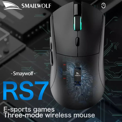 SMAILWOLF RS7 Bluetooth mouse para jogos sem fio PAW3311 driver de definição macro mouse desktop laptop computador