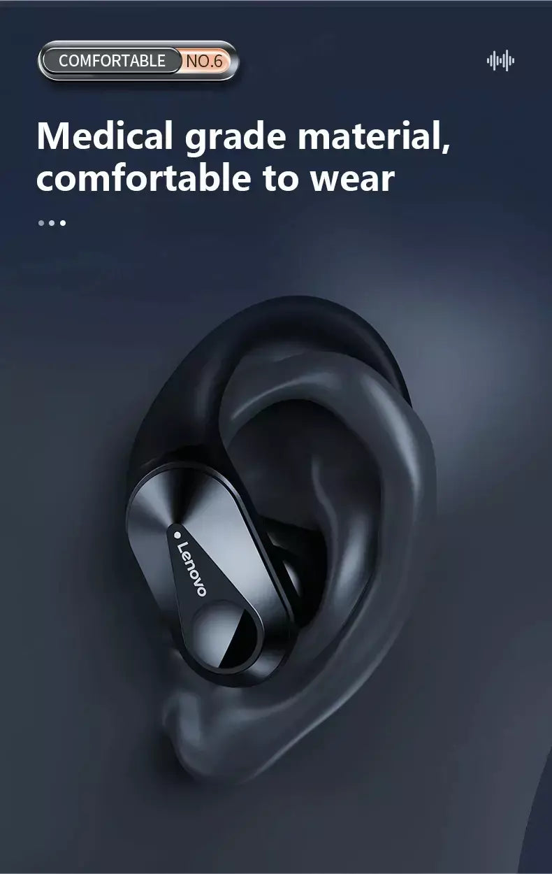 Lenovo lp75 ows sem fio bluetooth 5.3 fones de ouvido gaming redução ruído display digital led à prova dwaterproof água esportes