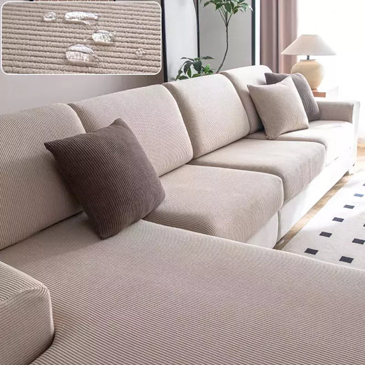 Tampa elástica ajustável do sofá para a sala de estar, Tampa luxuosa do sofá, Conjunto completo em forma de L, 1, 2, 3, 4 Assento