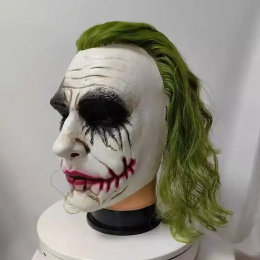 Coringa cosplay máscara de cabelo verde o cavaleiro das trevas festa de halloween adulto máscara de látex palhaço morcego role play máscaras