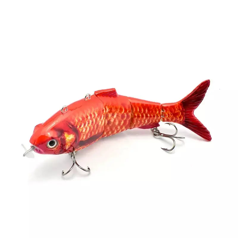 Isca de pesca robótica elétrica automática, isca multiarticulada automática de 4 segmentos, recarregável por usb, acessórios de pesca wobbler