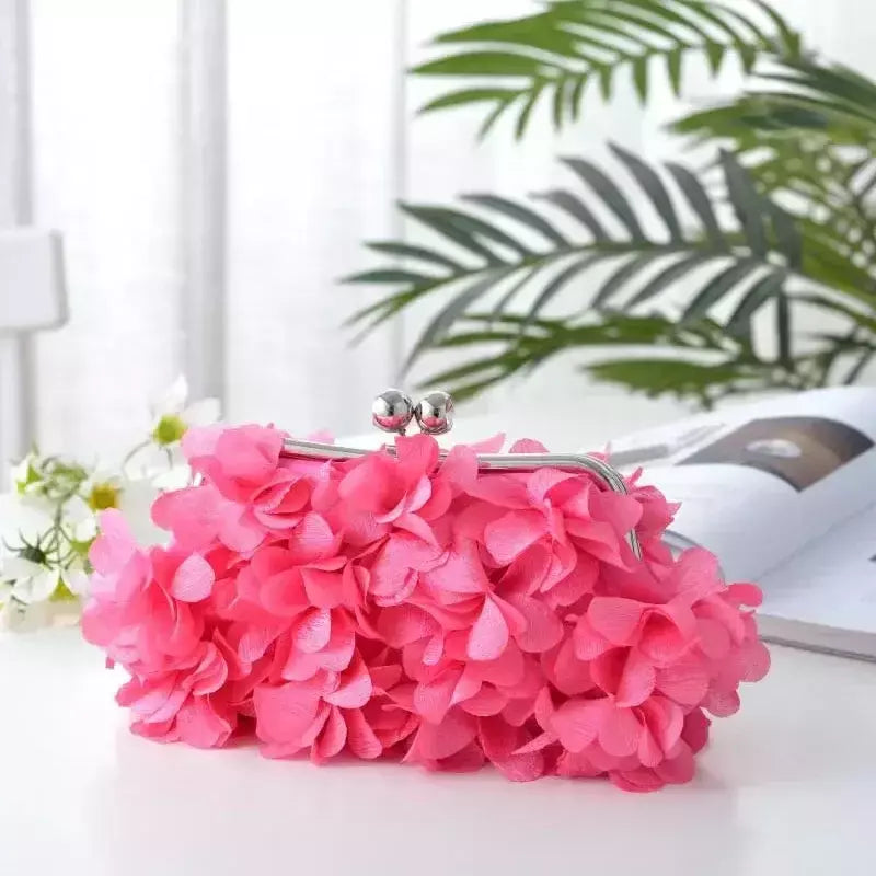 Bolsa de embreagem floral para mulheres, bolsa de casamento para noivas e senhoras, 8 cores, branco, azul, roxo, sacos de flores de noite