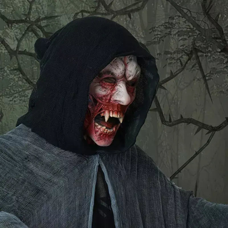 Máscara de vampiro zumbi realista máscara sangrenta látex rosto cheio traje de terror para halloween cosplay festa vestir-se acessório