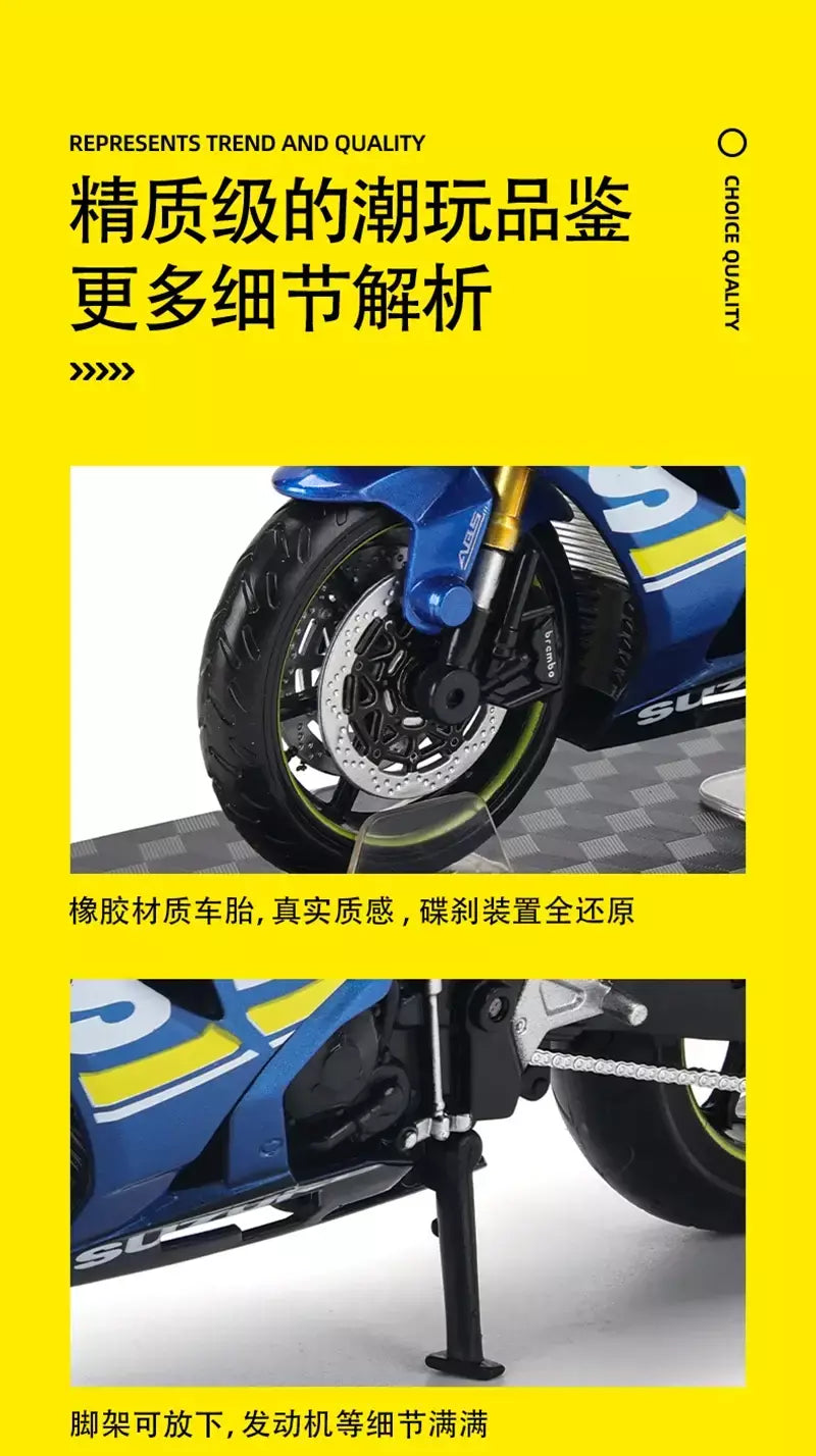 Cca 1:12 suzuki GSX-R1000 liga motocross licenciado modelo de motocicleta brinquedo carro coleção presente produção estática fundição