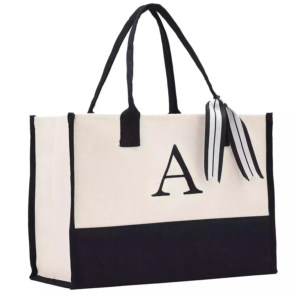 Sacola de lona feminina, sacola inicial de viagem, bolsa de maquiagem com zíper, alça ajustável personalizada, dia das mães, presente de aniversário