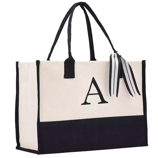 Sacola de lona feminina, sacola inicial de viagem, bolsa de maquiagem com zíper, alça ajustável personalizada, dia das mães, presente de aniversário