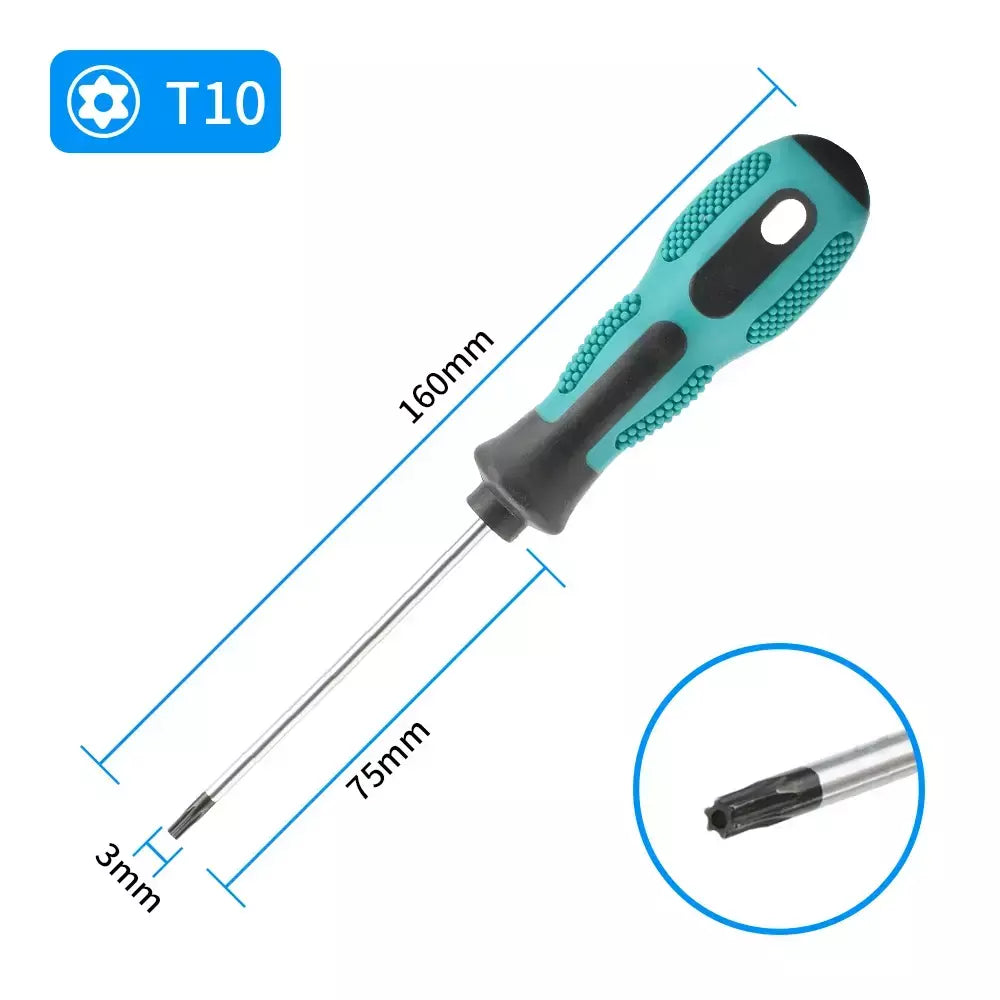 Conjuntos de chave de fenda torx magnética precisão t5 t6 t7 t8 t9 t10 t15 t20 t25 t27 t30 torx controlador segurança reparação kit ferramentas manuais