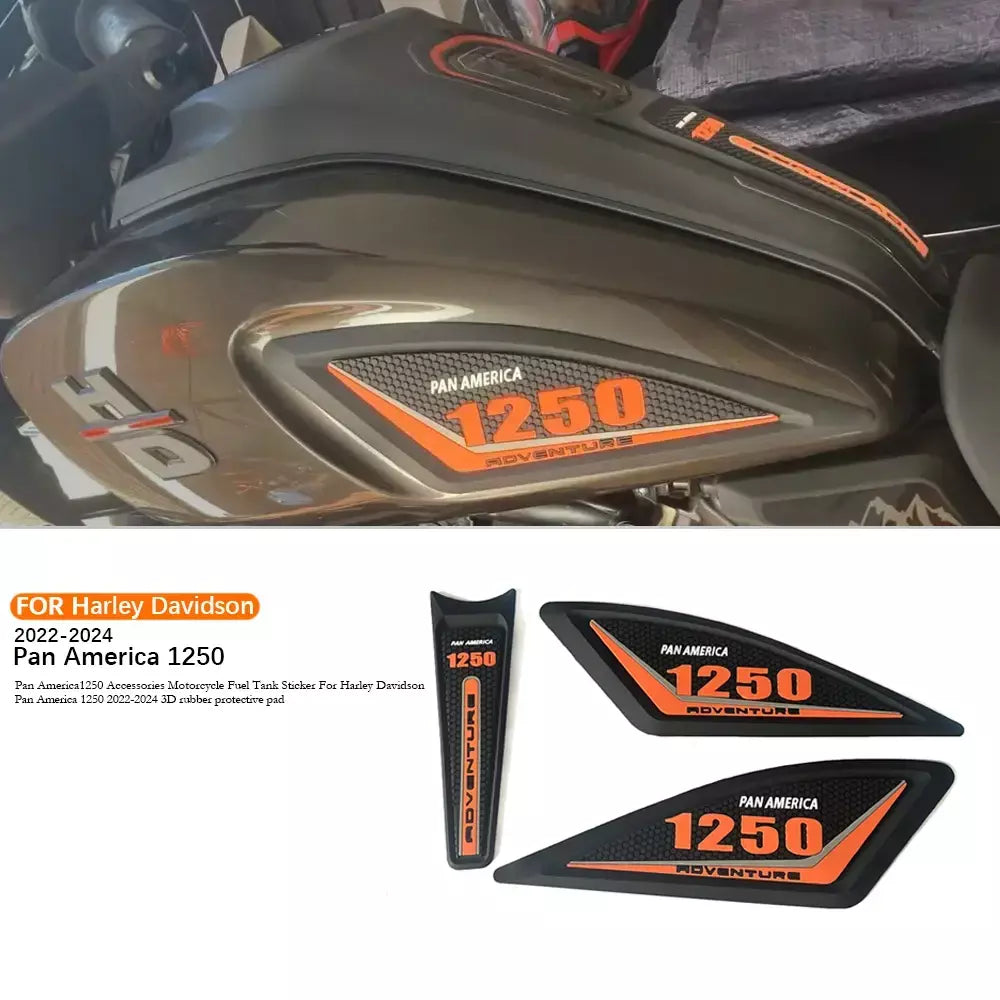 Para harley davidson pan america1250 acessórios da motocicleta tanque de combustível adesivo pan américa 1250 almofada protetora de borracha 3d 2022-2024