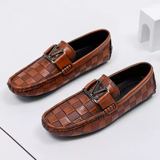 YRZL-Sapatos de couro genuíno para homens, mocassins padrão crocodilo, sapatos casuais mocassim, marca de alta qualidade