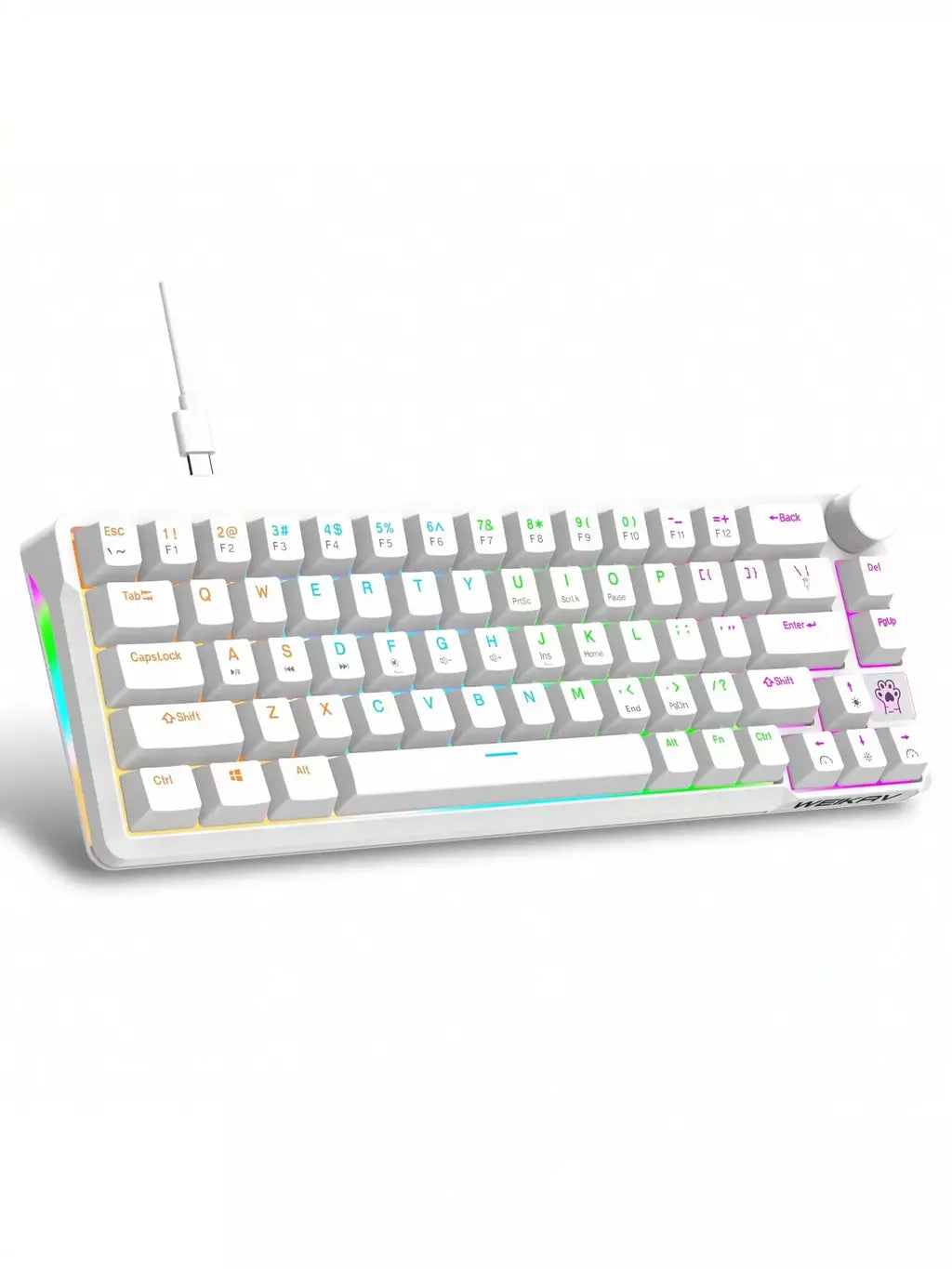 RGB Backlight Wired Mini Teclado Gaming, Ultra Compacto, Impermeável, Pequeno Compacto, 61 Teclas, Fit para PC, Mac Gamers, 60%