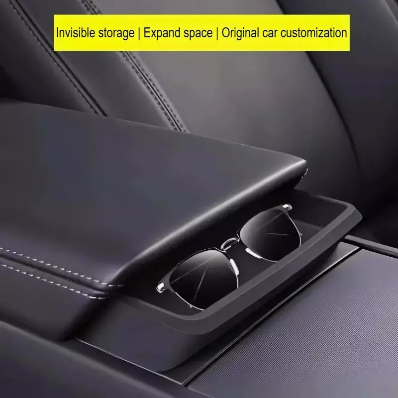 Para tesla modelo y juniper modelo 3 highland caixa de apoio de braço óculos de sol saco de armazenamento caso de armazenamento de silicone