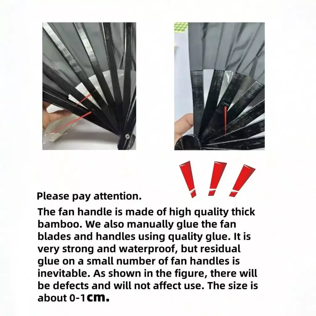 Ventilador dobrável de bambu preto, forte resistência, não é fácil de quebrar, adequado para resfriar no verão, presentes para família e amigos