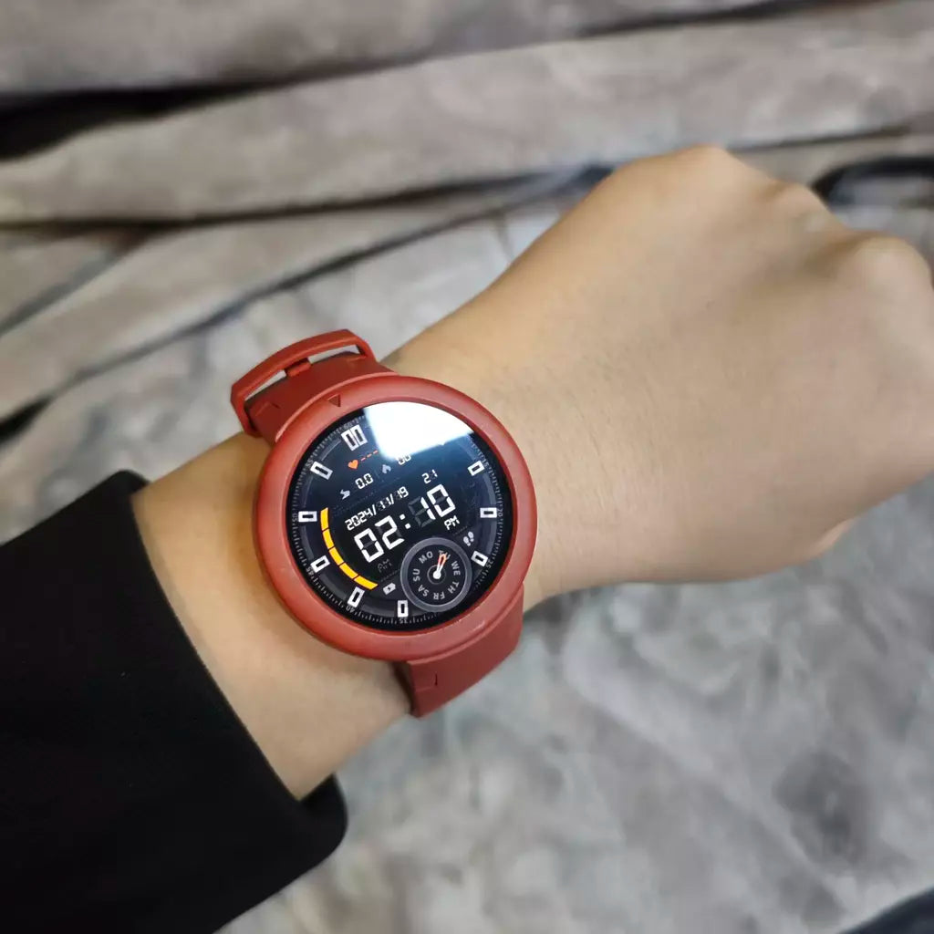 Amazfit-Relógio Inteligente Verge Lite, Versão Global, Tela AMOLED, GPS, IP68 Impermeável, Instrução 24 Horas, 98New No Original box