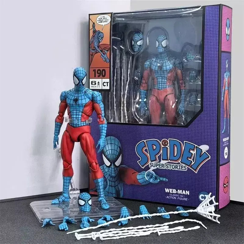 Ct brinquedos homem aranha mafex 185 clássico traje anime figura ver milhas morales 2099 homem-aranha figura de ação estatueta brinquedos crianças presente