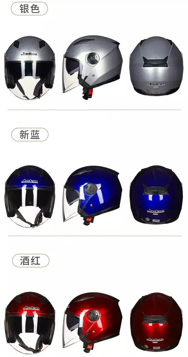 Capacete de motocicleta masculino feminino quatro estações capacete para motocicleta cascos para moto lente dupla corrida meia capacete