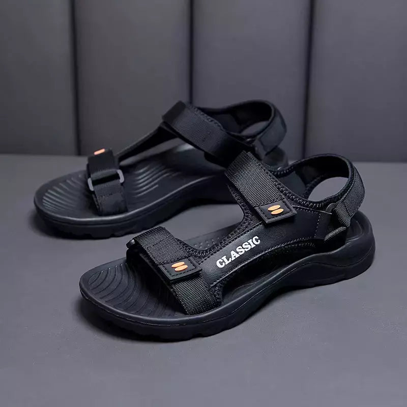 Sandálias de praia antiderrapantes respiráveis masculinas resistentes ao desgaste, sandálias para dirigir, sandálias esportivas e de lazer, roupa exterior de verão