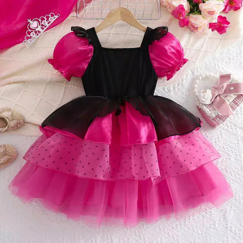 Vestido de menina de halloween vampiro vestido fofo para meninas crianças vestido de princesa roxo roupas legais lolita fantasia de festa de carnaval