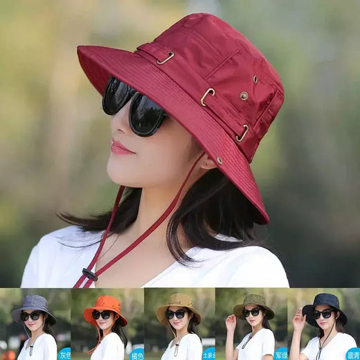 Unisex Verão Sunscreen Wide Brim Balde Chapéus Mulheres Proteção UV Waterproof Panama Caps Caça Sun Fisherman Hat para Mens Bob